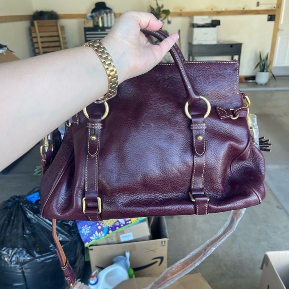Plum color Dooney & Bourke Satchel - Picture 7 of 8